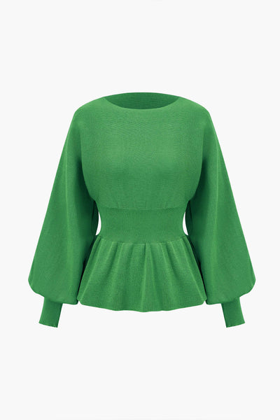 Amelie | Elegantes Strick-Set mit Peplum-Top & Bleistiftrock