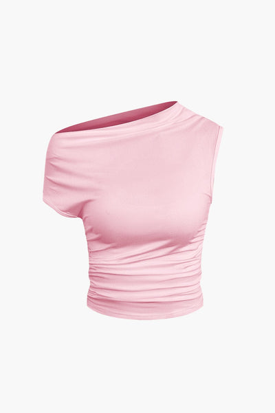 Athena | One-Shoulder Top & Drapierter Minirock – Perfekt für glamouröse Auftritte