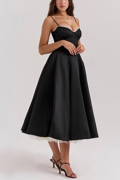 Lorraine® | Trägerloses, ärmelloses Tutu-Maxikleid mit V-Ausschnitt