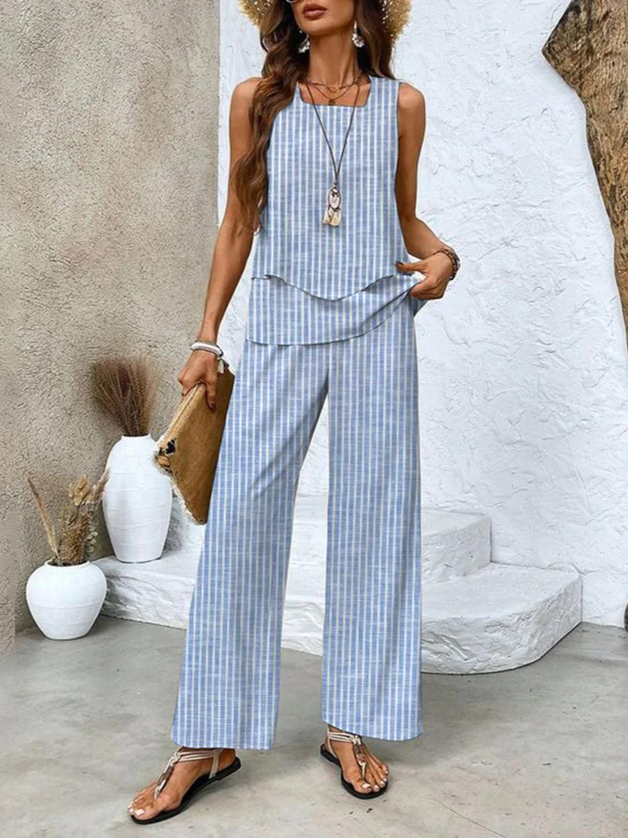 Oberteil und hose für damen elegantes 2-teiliges sommer-set