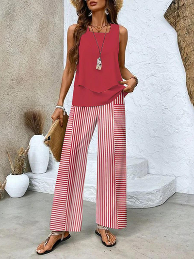 Oberteil und hose für damen elegantes 2-teiliges sommer-set