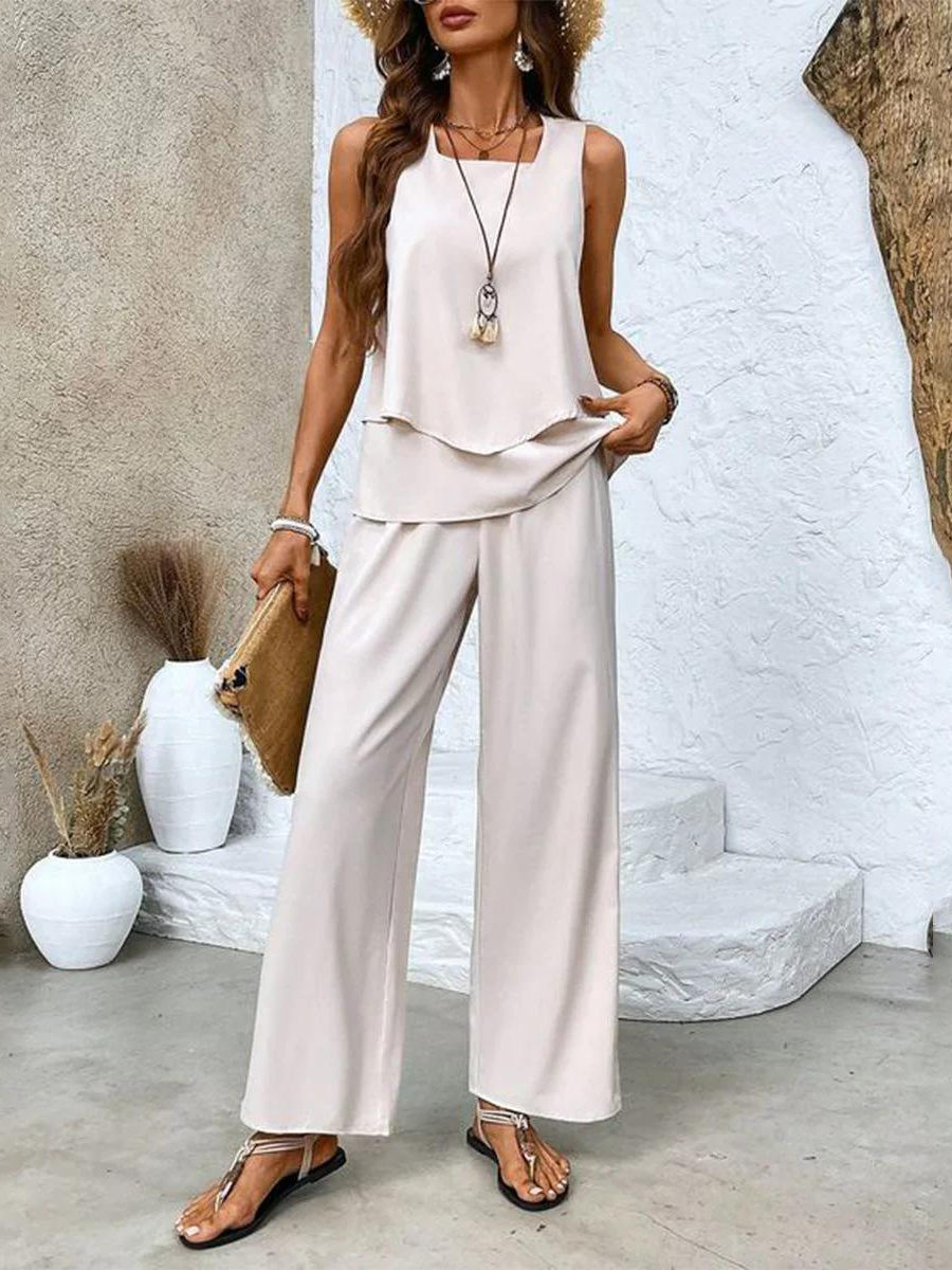 Oberteil und hose für damen elegantes 2-teiliges sommer-set