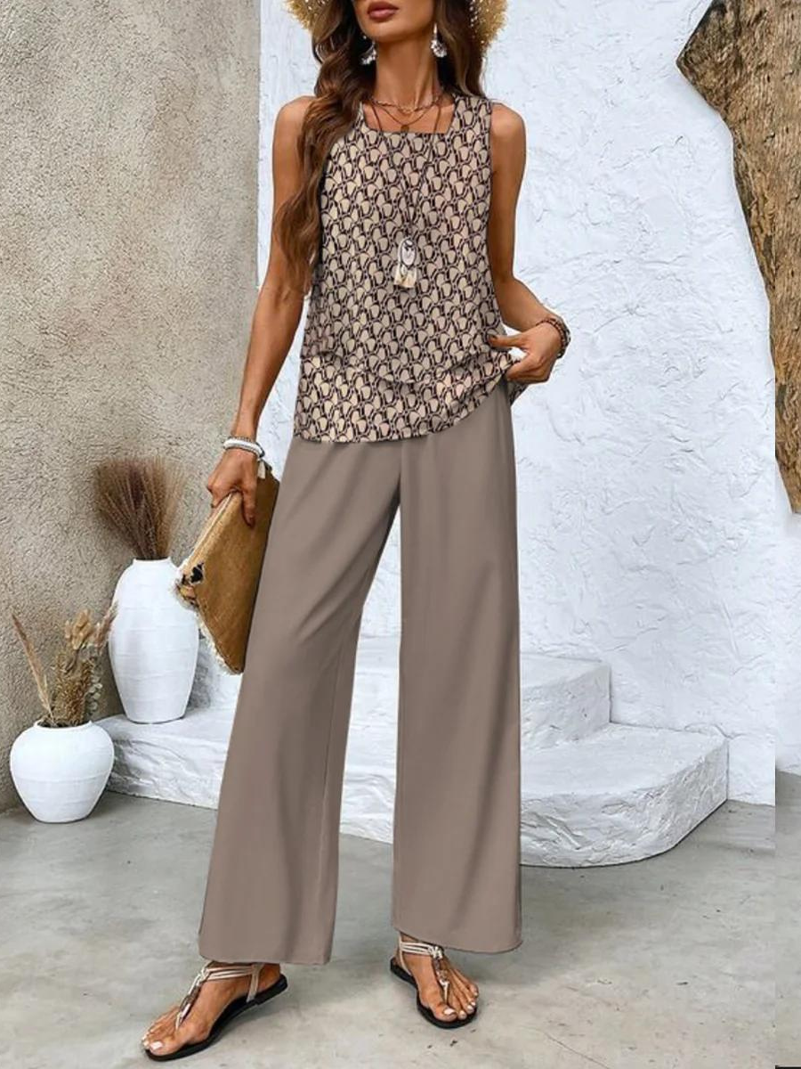 Oberteil und hose für damen elegantes 2-teiliges sommer-set