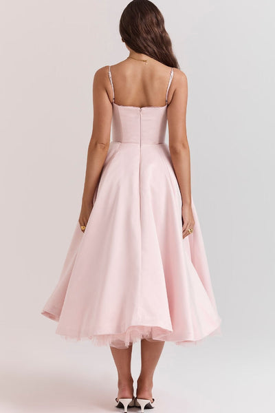 Lorraine® | Trägerloses, ärmelloses Tutu-Maxikleid mit V-Ausschnitt