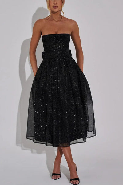 Kaylee® | Sexy schulterfreies, rückenfreies, sexy Maxikleid mit Schleife