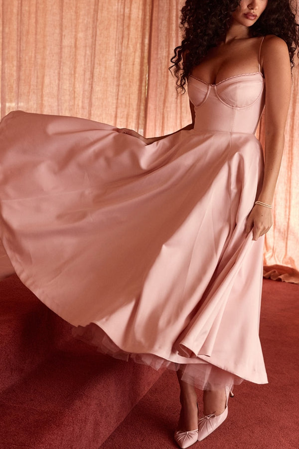 Lorraine® | Trägerloses, ärmelloses Tutu-Maxikleid mit V-Ausschnitt