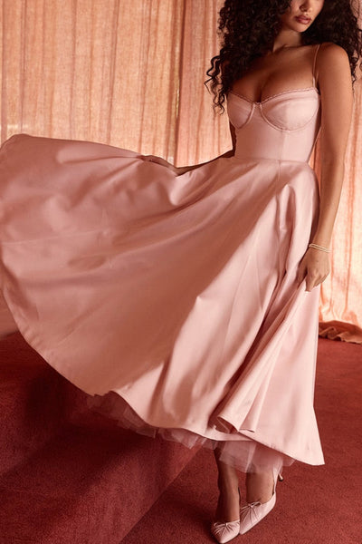Lorraine® | Trägerloses, ärmelloses Tutu-Maxikleid mit V-Ausschnitt