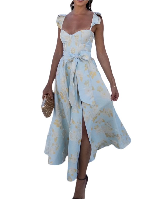 Hochzeitsgastkleid Mit Rüschenärmeln Für Damen | Midi