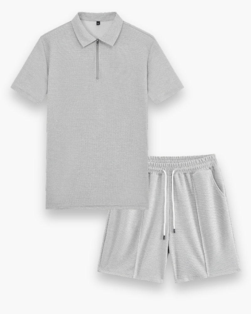 Herren Freizeit Set mit Zipper Polo | Leichtes Sommer Outfit