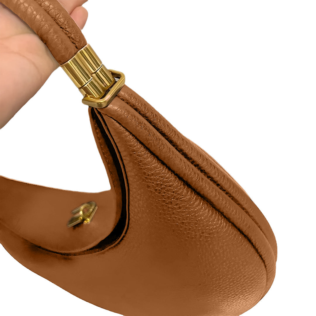Fay | Kleine strukturierte Damenhandtasche aus echtem Leder mit Drehverschluss & Top-Handle