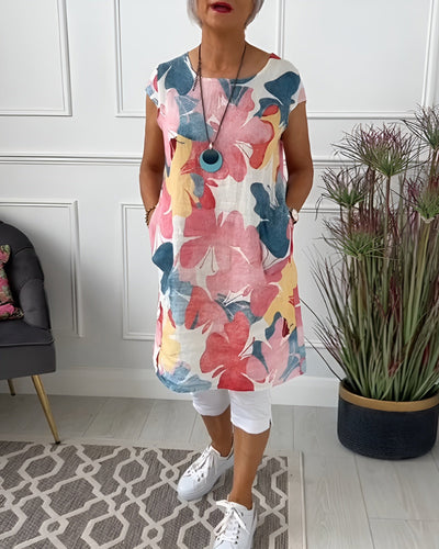 Langes buntes lässiges blumentop für frauen