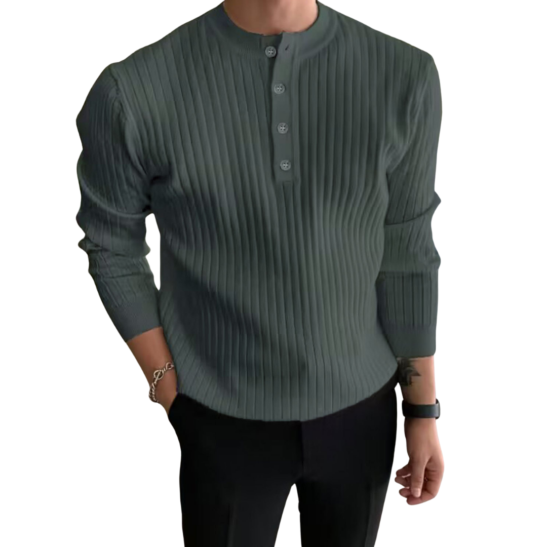 Knöpfiger Pullover für Herren