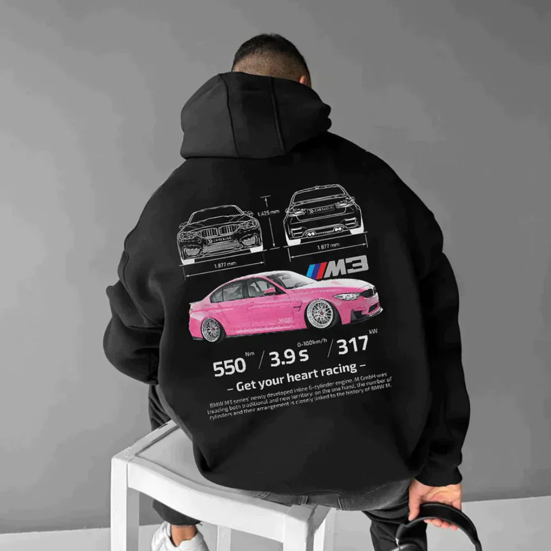 Warm Bedruckter Kapuzenpullover Für Herren | Übergröße