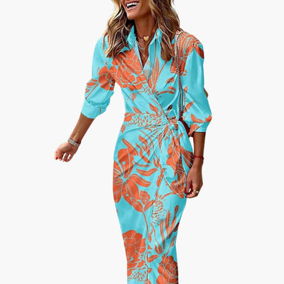 Gestreiftes Hemdblusenkleid – Damen Maxikleid aus Baumwolle