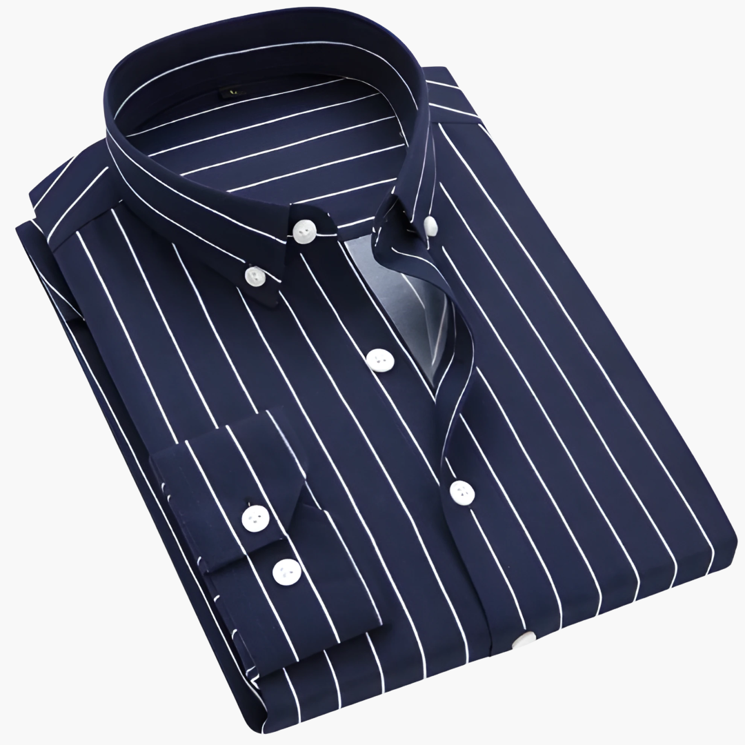 Gestreiftes Langarm-Hemd für Männer - Klassischer Kragen