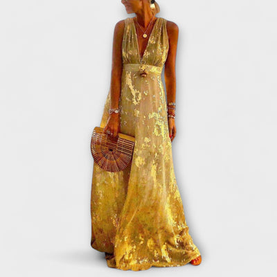 V-Ausschnitt Kleid mit Glitzerverzierungen