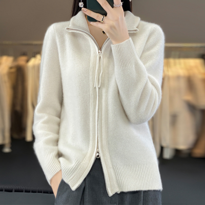 Giovana | Cashmere-Cardigan mit Reißverschluss
