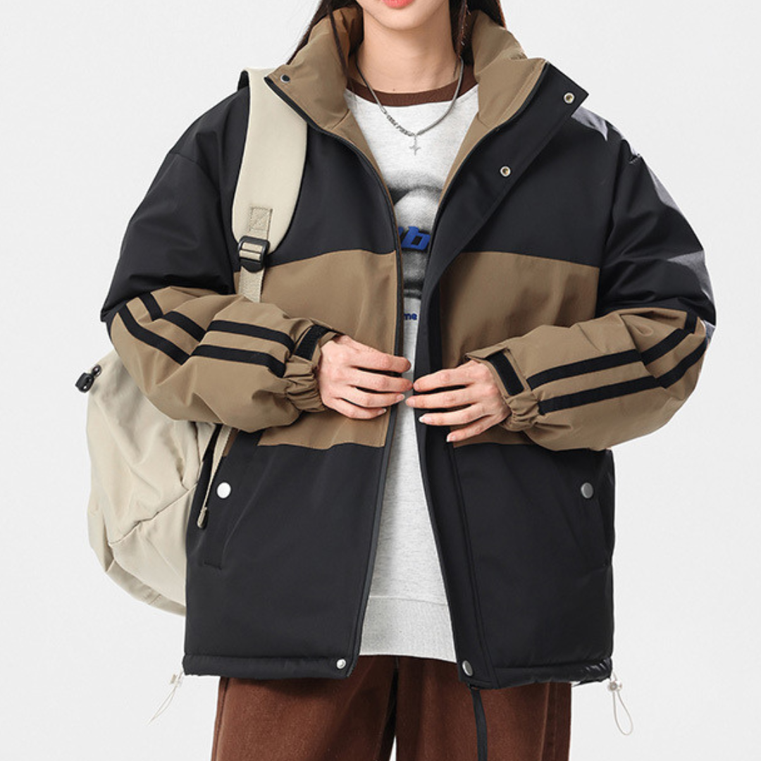 Gesteppte Jacke mit Farbblöcken für Herren