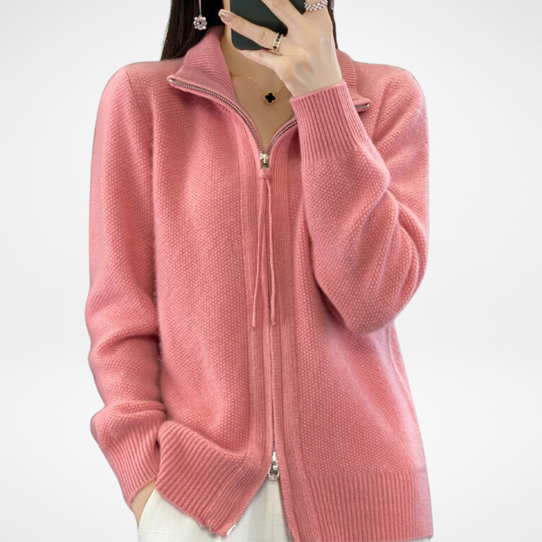 Giovana | Cashmere-Cardigan mit Reißverschluss
