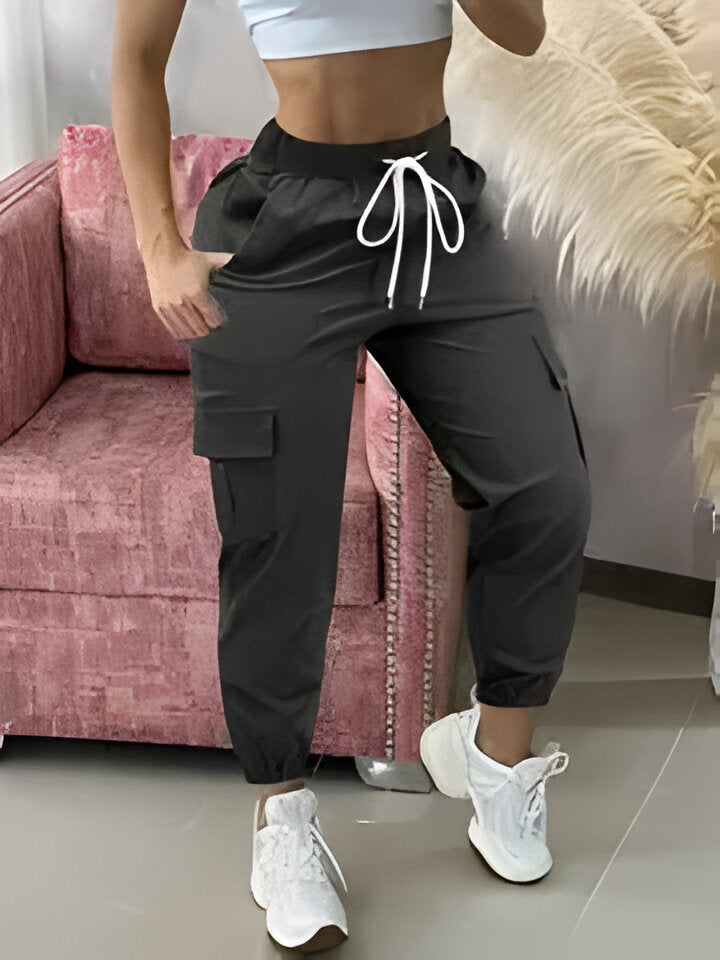 Bianca | Elegante Damen-Cargohose mit Kordelzug