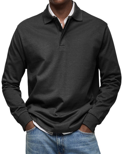 MIRAVO | Casual Langarm-Poloshirt für Herren