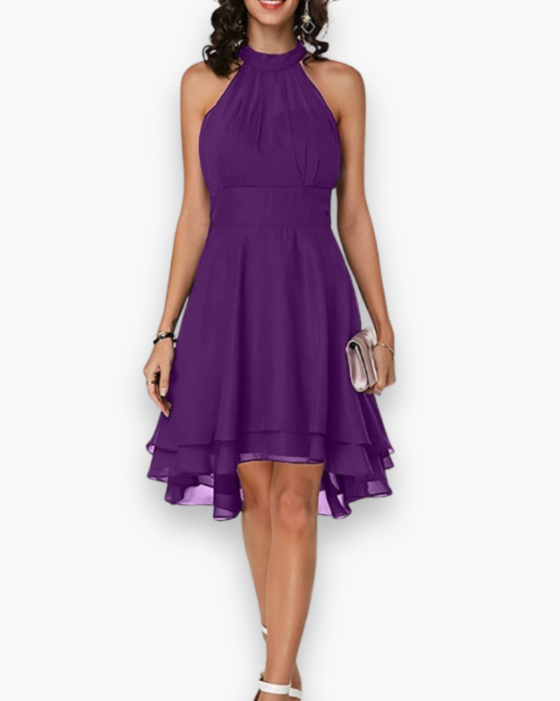 Damen Elegantes Rüschendes Kleid | Midi Festliches Kleid