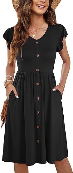 Kleid für frauen midikleid mit taschen