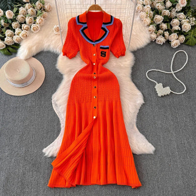 Langes strickkleid für frauen