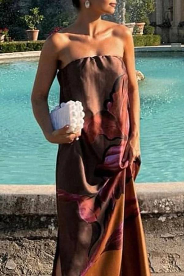 Zuleyka® | Modisches, trägerloses, bedrucktes Kleid