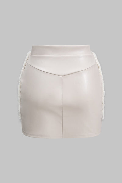 Antonia | Kunstleder-Set mit Kunstpelz-Details