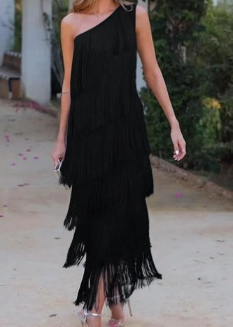 Unique one-shoulder kleid für frauen