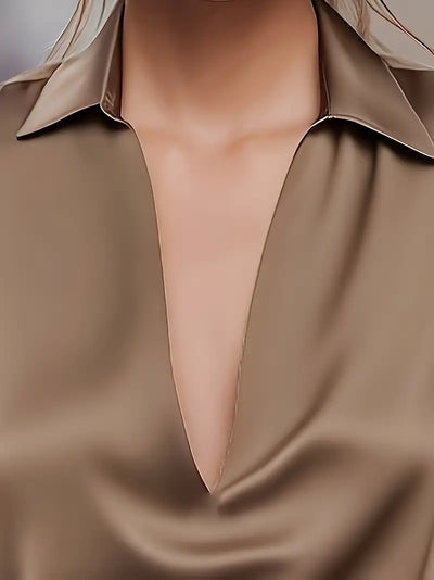 Nadene - Prämie Bluse Mit V-Ausschnitt