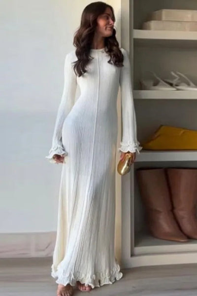 Damen spitzenstrickkleid