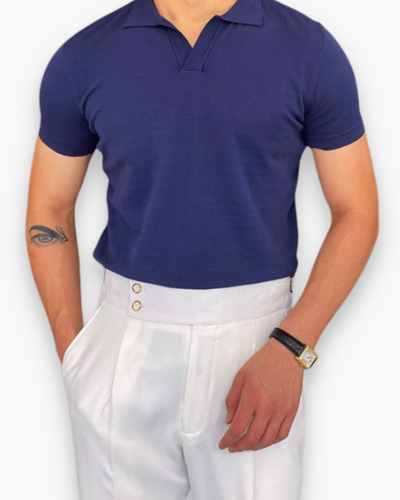 Herren Klassisches Polo Shirt | V-Kragen Poloshirt