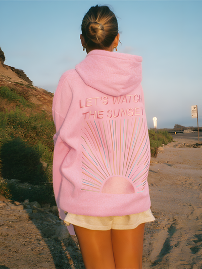 Oversize Damen-Hoodie mit Sunset-Print „Let’s Watch the Sunset“ | Zendoo.de