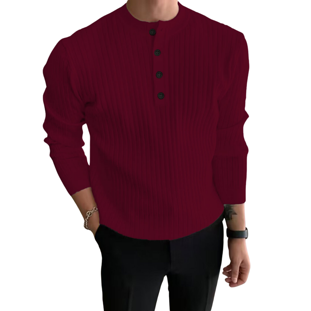 Knöpfiger Pullover für Herren