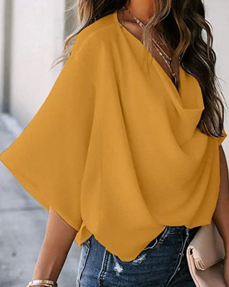 Bluse mit kappenärmeln für frauen