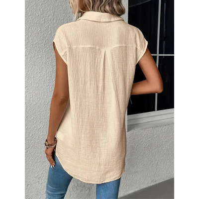 Ärmellose Bluse mit Knopfleiste für Damen