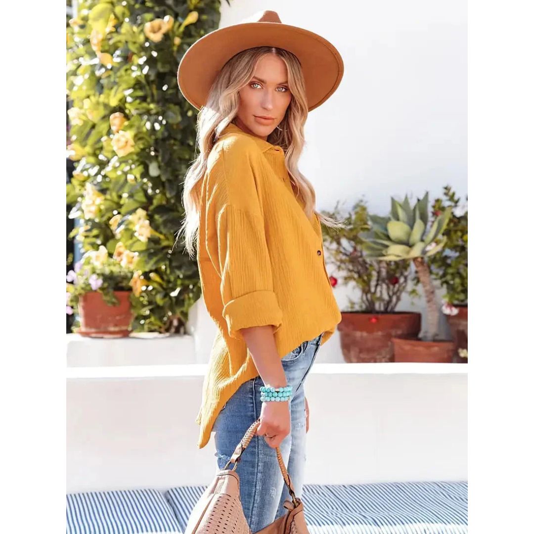 Langärmliges Freizeithemd Für Damen | Button Down