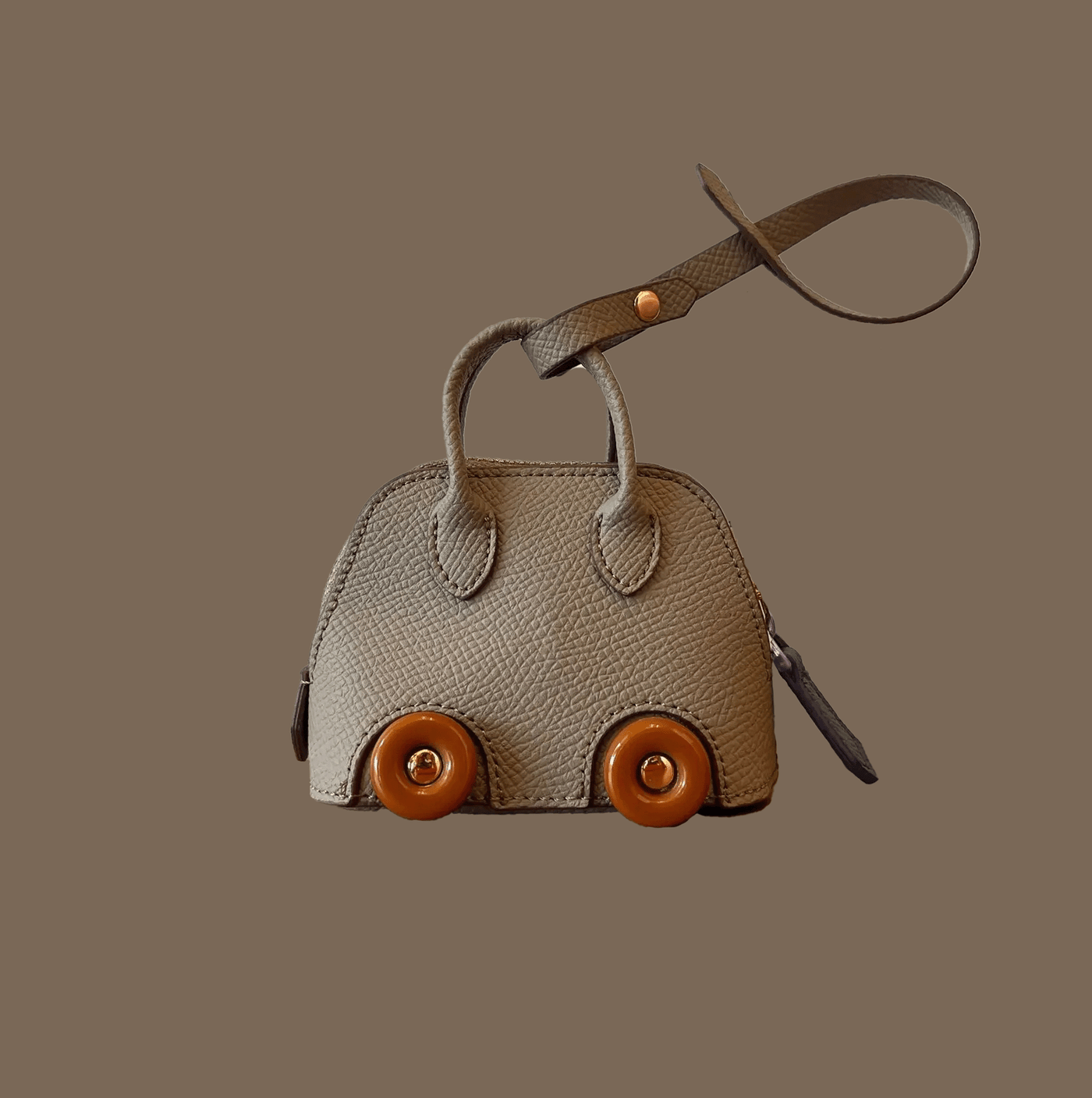 Luxuriöser Mini-Handtaschenanhänger aus veganem Leder – Modisches Accessoire