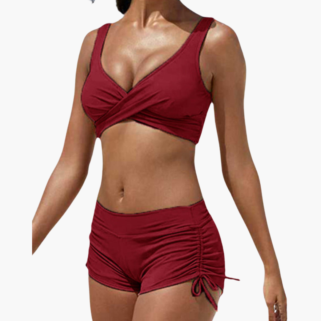 Twist-Bikini-Top mit Shorts - Damen Zweiteiler für den Sommer