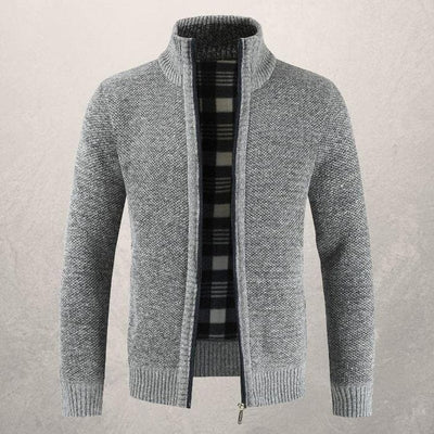 Gemusterte Strickjacke mit Reißverschluss für Herren