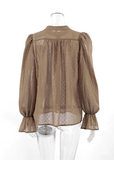 Zella® | Elegantes Hemd mit lockeren Punkten und Puffärmeln
