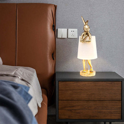 Design Tischlampe „Goldenes Kaninchen“ – Stilvolle Deko & Stimmungslicht