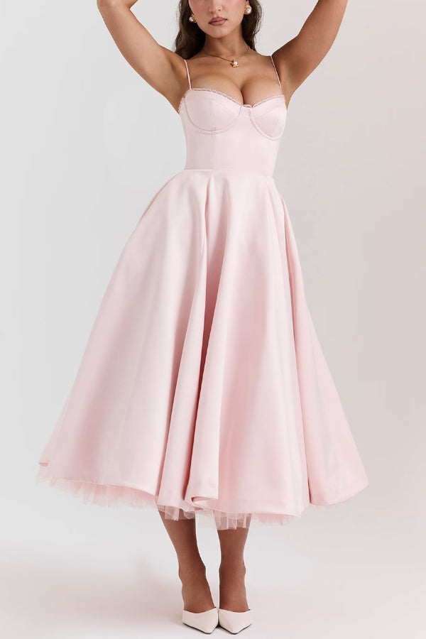 Lorraine® | Trägerloses, ärmelloses Tutu-Maxikleid mit V-Ausschnitt