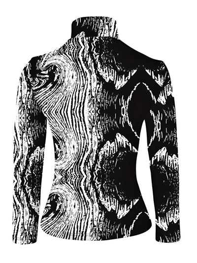 Ramona | schicker gestreifter rollkragenpullover mit langen armeln