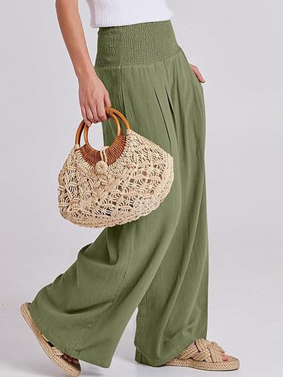 Palazzo-hose aus leinen für frauen