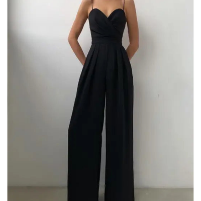 Damen Eleganter Weit Bein Jumpsuit | Spaghettiträger