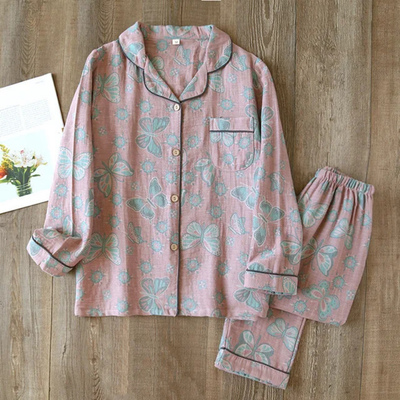 Zweiteiliges Pyjama Set Mit Blumenmuster Für Damen | Bequem