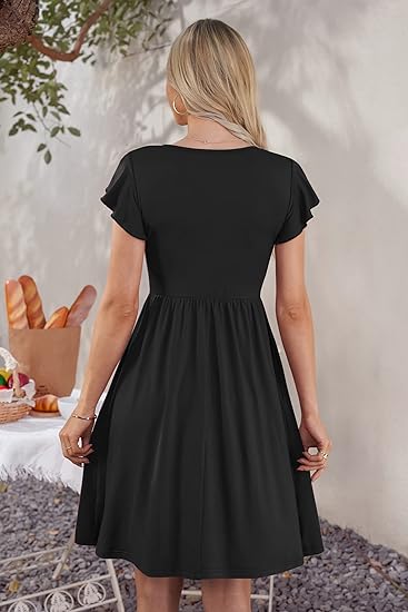Kleid für frauen midikleid mit taschen